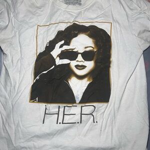 White H.E.R. Graphic T-Shirt